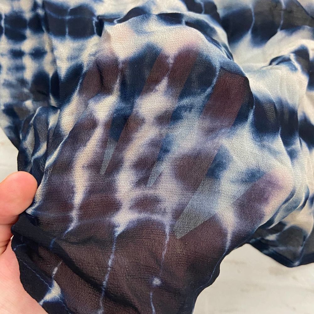 Young Fabulous & Broke Blue Gray ikat Tie Dye Britt Half Sleeve Top Womens S - Picture 3 of 8